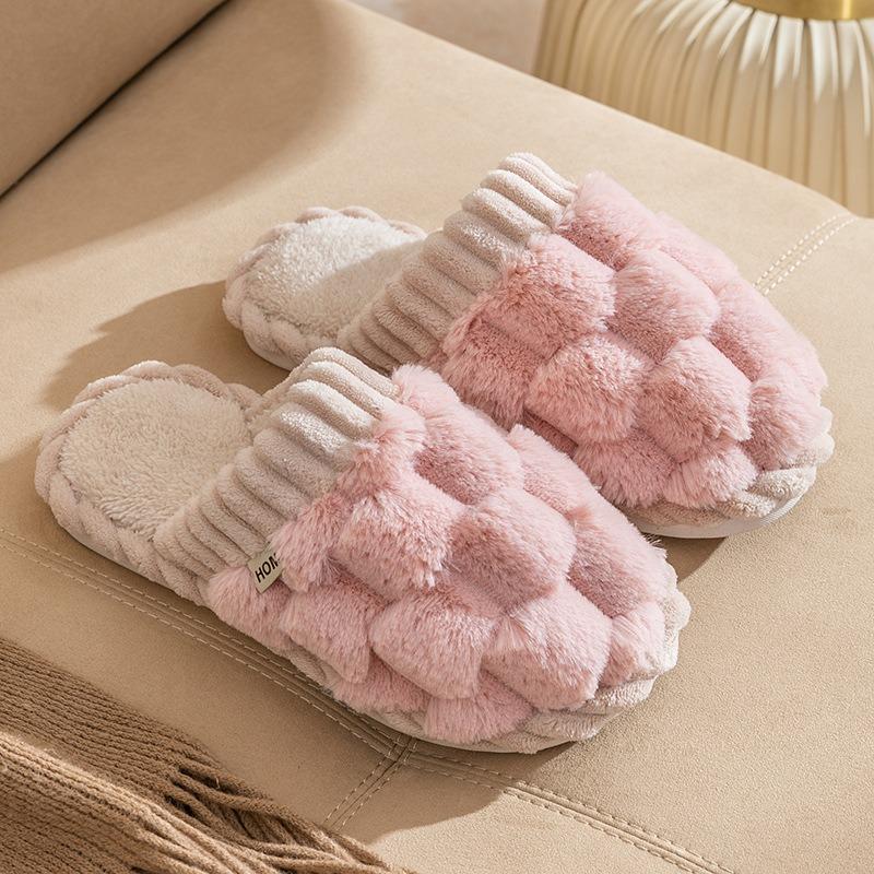 Fashion 2024 Autumn and Winter Fashion New Cotton Slippers for Women Home Couples Home Non-slip Warm Cotton Slippers