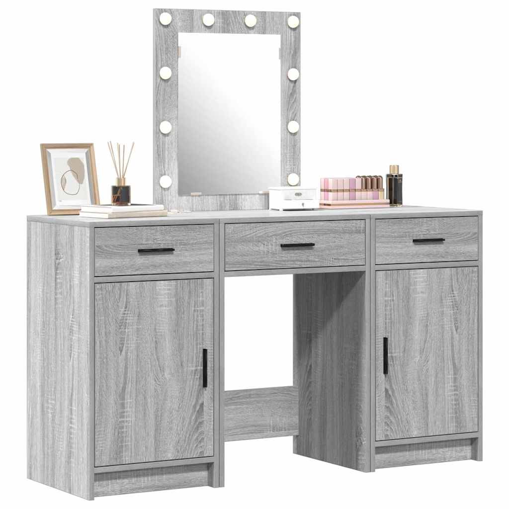 Makeup Table with Drawers Gray 50 x 41 x 135 cm Engineered Wood