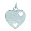 [D7201] - Silver Pendant 'I Love You' Silver - 15x15 Mm