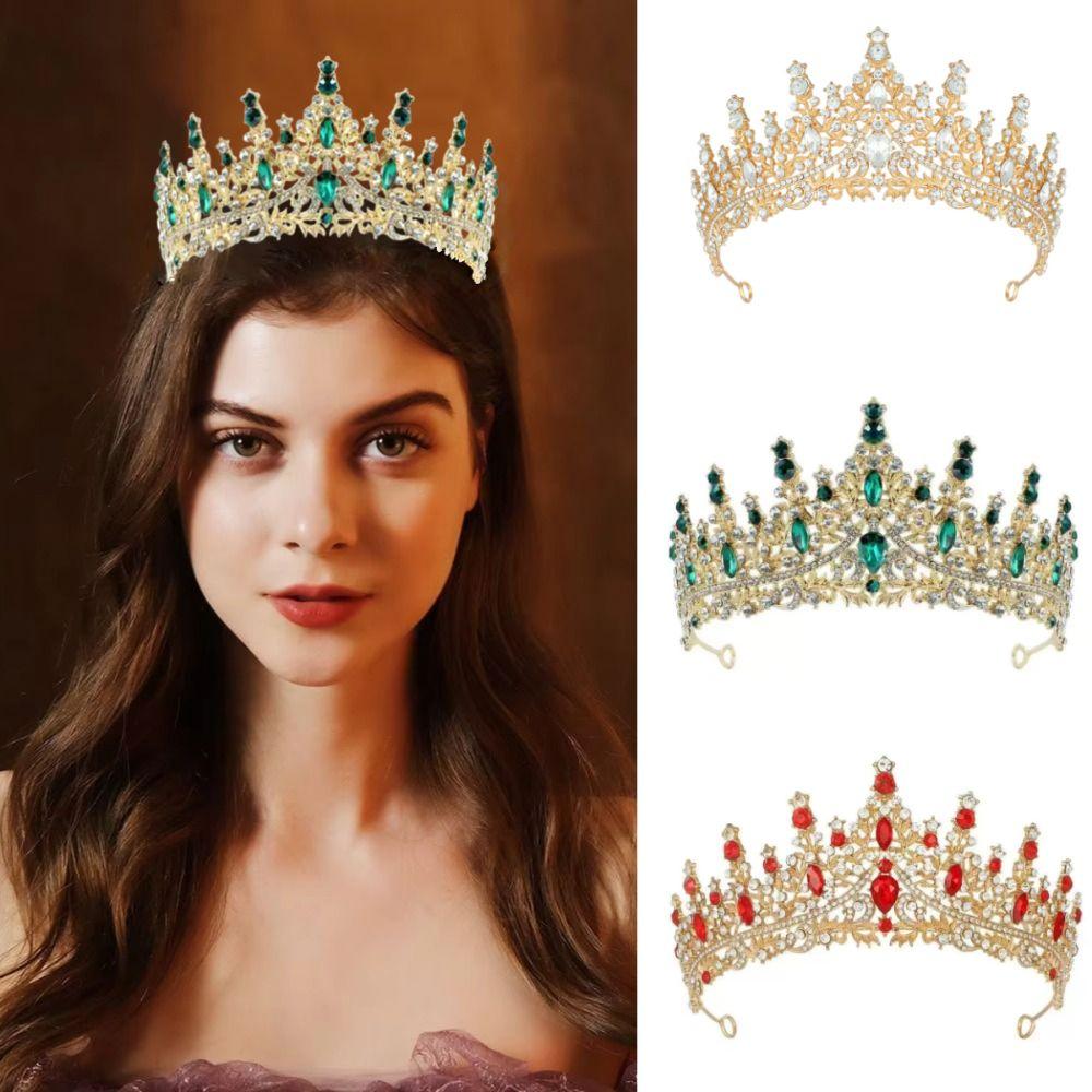 Украшения для волос Барокко Кристальные короны Роскошная корона принцессы Изысканная диадема со стразами Свадебная
