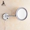 Silver Bath Mirrors 8"Wall Mounted Round One Side Bathroom Mirror LED Makeup Cosmetic Mirror Magnifying Lady's Private Mirror