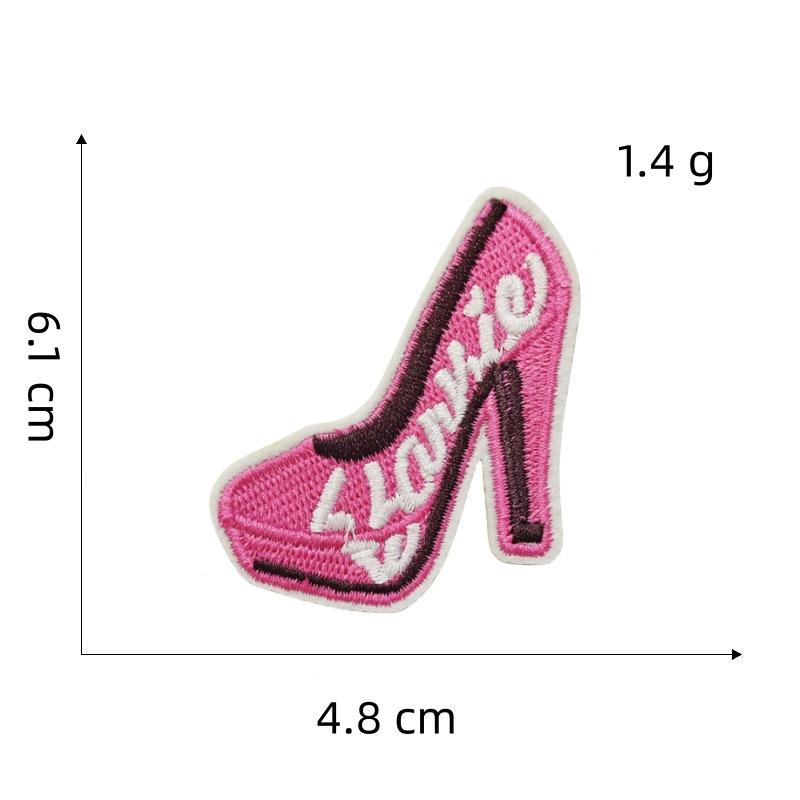 Pink Cartoon Girl Cloth Sticker Doll Computer Embroidery Label Clothing Accessories Cloth Embroidery Hole Patch