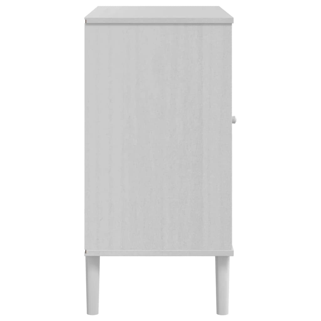 SENJA Sideboard Rattan Style White 80 x 40 x 80 cm Pine Wood