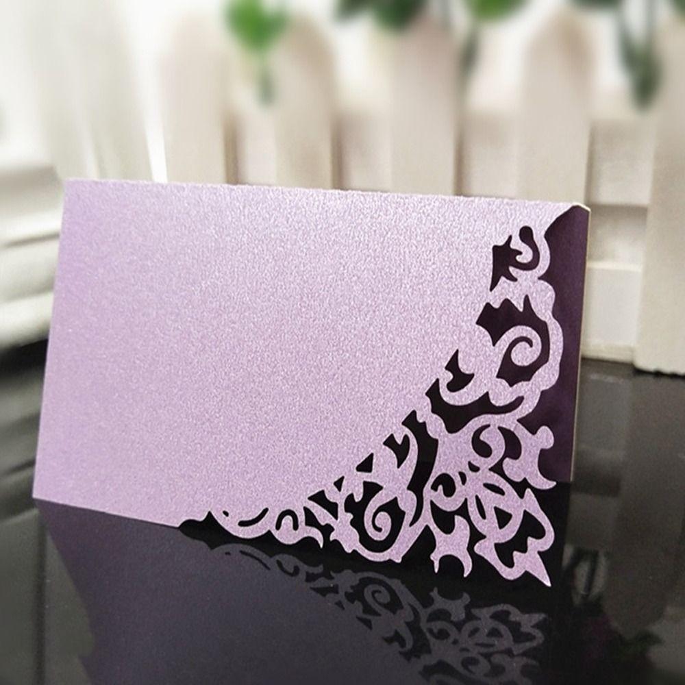 10pcs Laser Cut Seat Card Paper Seating Number Card Wedding Table Place Cards Banquet Tables
