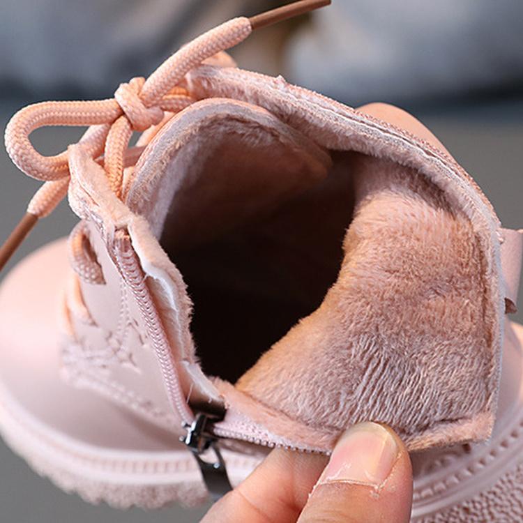 Зимние сапоги для девочек, осенние детские мотоциклетные ботинки из искусственной кожи для мальчиков и девочек, теплые зимние сапоги для маленьких детей, теплые зимние сапоги