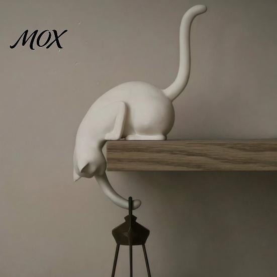 Minimalist Wall Hook Cat with Lantern, 3D Printed LED Light Decorative Handmade Hanger Hook, Creative Shelf for Bookshelf Desk And Entryway