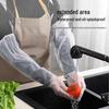 Thick Disposable Long Sleeve Kitchen Gloves for Women – Transparent, Multi-Purpose for Dishwashing, Vegetables, and Household Tasks.