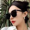 Женские солнцезащитные очки в корейском стиле с большой квадратной оправой - закрывающие лицо, стройнящие, с защитой от УФ-лучей.