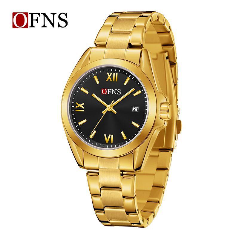 Fashion Ofns New Business Women Quartz Watch 3atm Waterproof Sun Pattern Dial Steel Strip Roman Scale Simple And Versatile