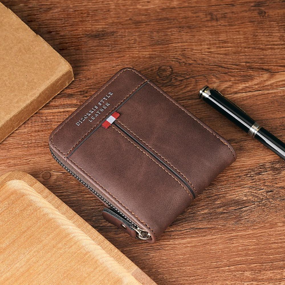 Мужские короткие кошельки ПУ на молнии кошелек для монет складные деловые кошельки повседневная сумка-клатч зажим для денег подарок многокарточный ID-кошелек держатель для карт