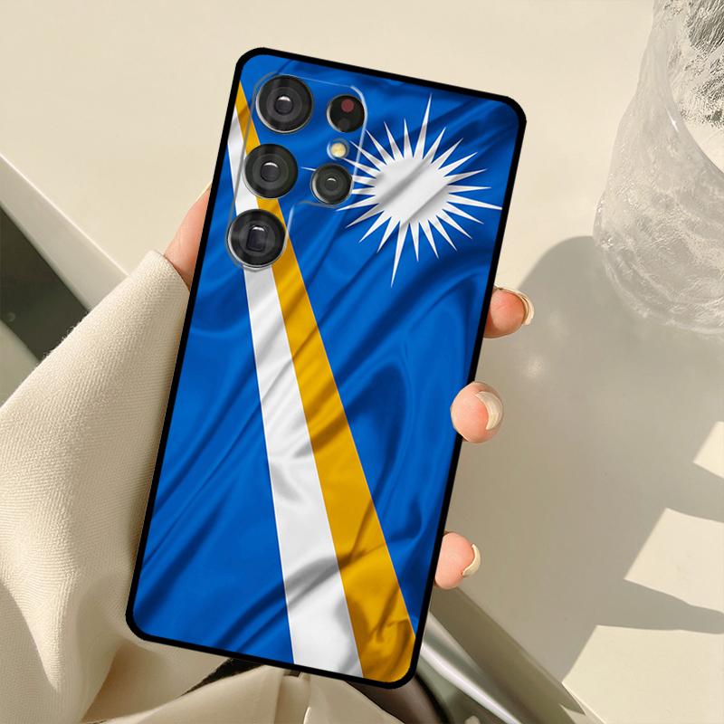 Чехол-футляр с флагом Маршалловых островов для Samsung Galaxy S25 S24 S23 S22 S21 S20 Ultra S9 S10 Plus S21 FE S25 FE Задняя крышка