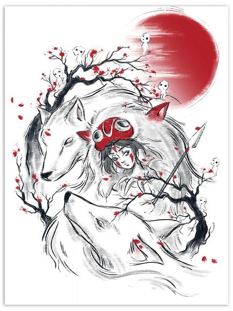 Холст в скандинавском стиле, современный печатный аниме-плакат Хаяо Миядзаки, украшение дома, настенная живопись, картина для гостиной, модульная без рамки