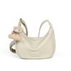 White Large Capacity Commuter Bag for Women 2025 New Soft Leather Sports Style Dumpling Bag French Underarm Bag