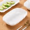Heat-resistant Ruffled Edge Serving Plate Rectangular Meal Plate Artistic Steamed Fish Plate  Soup