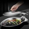 316L Stainless Steel Fish Plate Durable Home Tableware Creative Food Disc Kitchen Advanced Large Steamed Fish Plate with Lid New