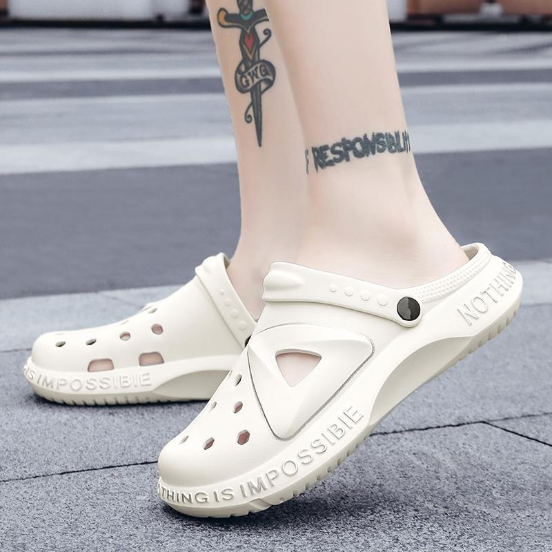 Light Men's Slippers 2024 Summer Chef Shoes For Men Outdoor Wading Sandals Soft Beach Antiskid Sports Women Slippers Platform