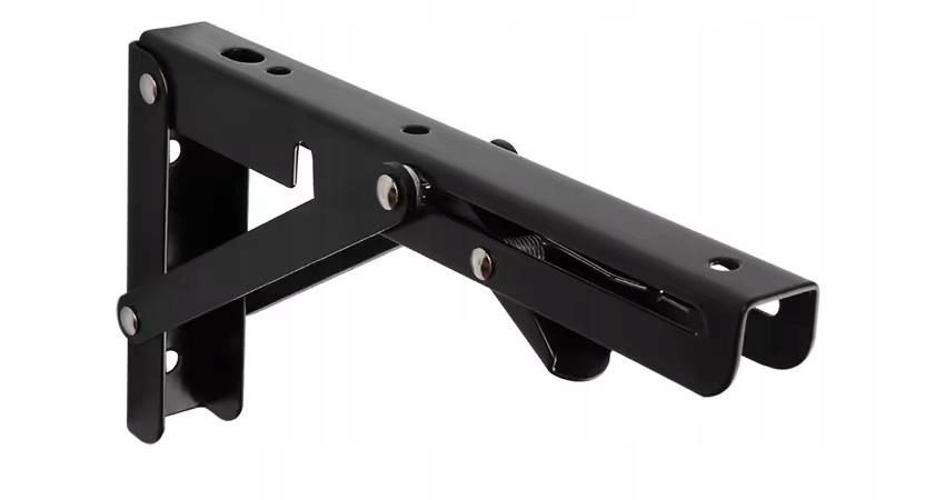2X Foldable Table Top Shelf Support Heavy Duty Angle Bracket 400mm Black Tmy