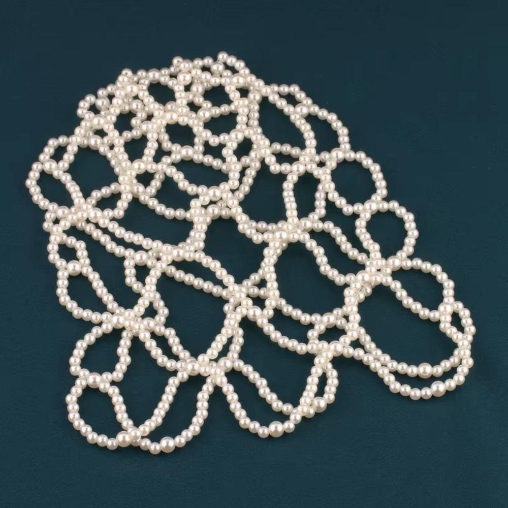 Hand-Made Mesh Hair Accessories Pearls Weave Pearl Headpiece Wedding Accessories