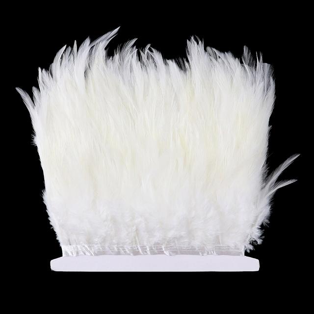 Wholesale Saddle Rooster Feather Fringe Trim Height 8 -10cm Burgundy Rooster Feather Trimming Ribbon Feather Sewing Feather