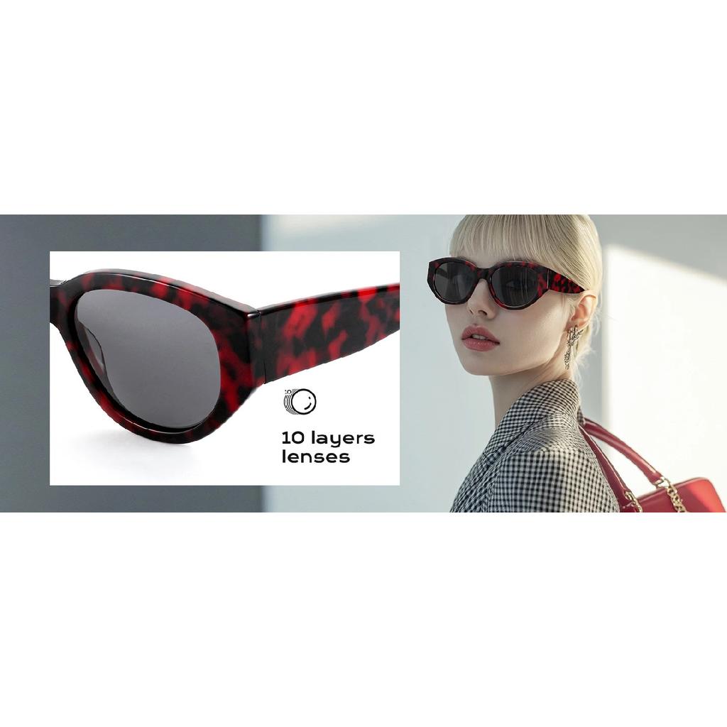 ZENOTTIC Women Butterfly Acetate Polarized Sunglasses Thick Frame UV400 Protection Sun Glasses Fashionable Ladies Shopping Gift