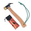 [Reinforced Brass Head] Peg Hammer HUNDRUP Brass Head Tent Hammer Wooden Handle Fits In the Palm of Your Hand Safe Peg Hitting Peg Removal Storage