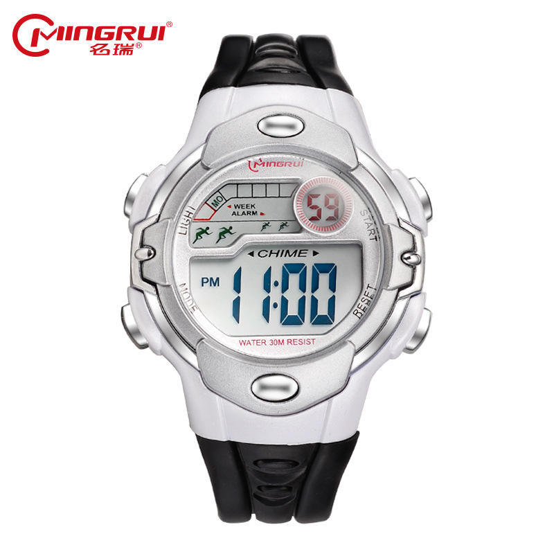 MINGRUI модные детские водонепроницаемые силиконовые цифровые детские часы для мальчиков и девочек, светящиеся светодиодные часы