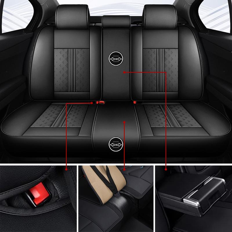 Полный комплект чехлов на сиденья автомобиля из ПУ-кожи, подходит для Mazda 3, 6, CX-5, CX-3, CX-9, CX-30, CX-50, CX-70, Защитный чехол на передние и задние сиденья автомобиля