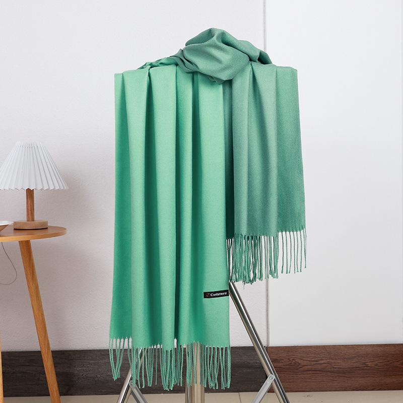 Women'S Thick Warm Solid Color Scarf Autumn And Winter New Style Cashmere Scarf Versatile Wool Scarf