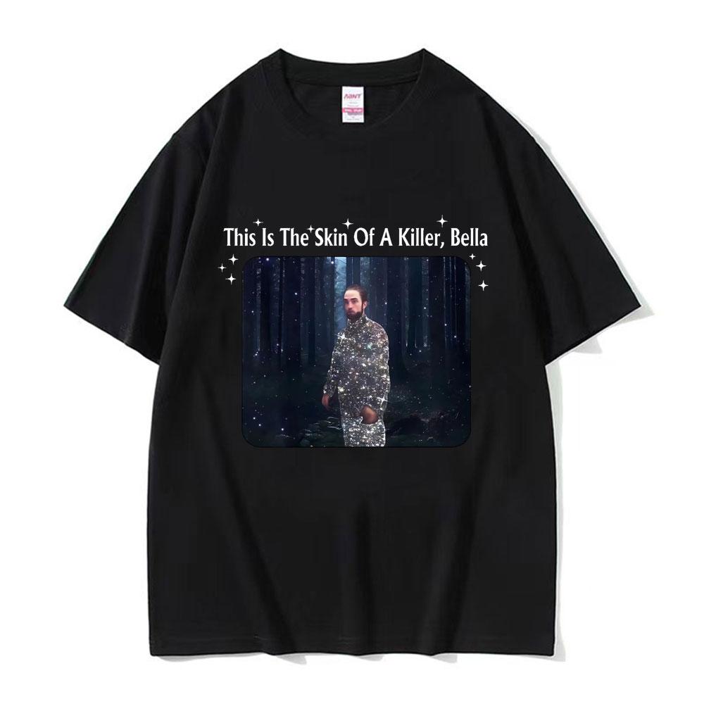 Футболки Роберт Паттинсон Сага Сумерки Смешной Принт Streetwear Футболки Унисекс Оверсайз 100% Хлопок Футболка Топы Унисекс Одежда