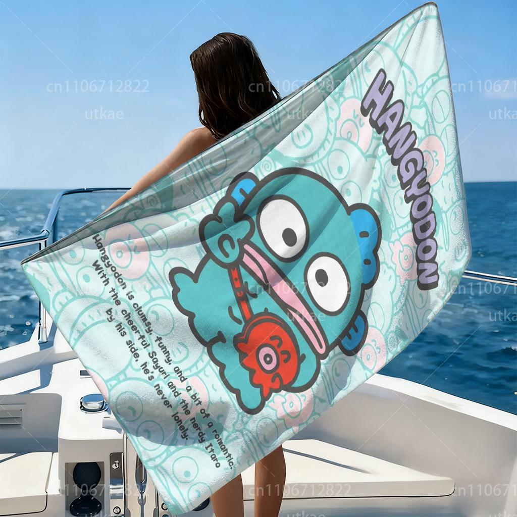 Hangyodon Beach Towel Quick Dry Lightweight Microfiber Bath Towel Pool Swimming Surfing Camping Kids Adults