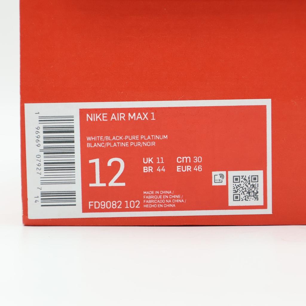 FD9082-102 Nike Air Max 1 Белый Черный Чистый Платиновый Средний Оливковый (Мужской)