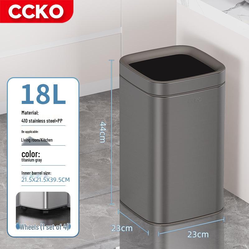 CCKO Большая открытая мусорная корзина из нержавеющей стали для дома, офиса или кухни