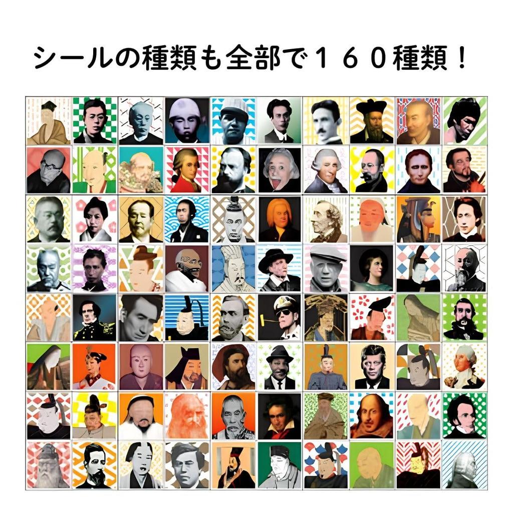 Jackseika Kono Hito Dare DX Japanese Soda Mints Candy with Historical Figure Stickers, 40 Pieces Bulk Box