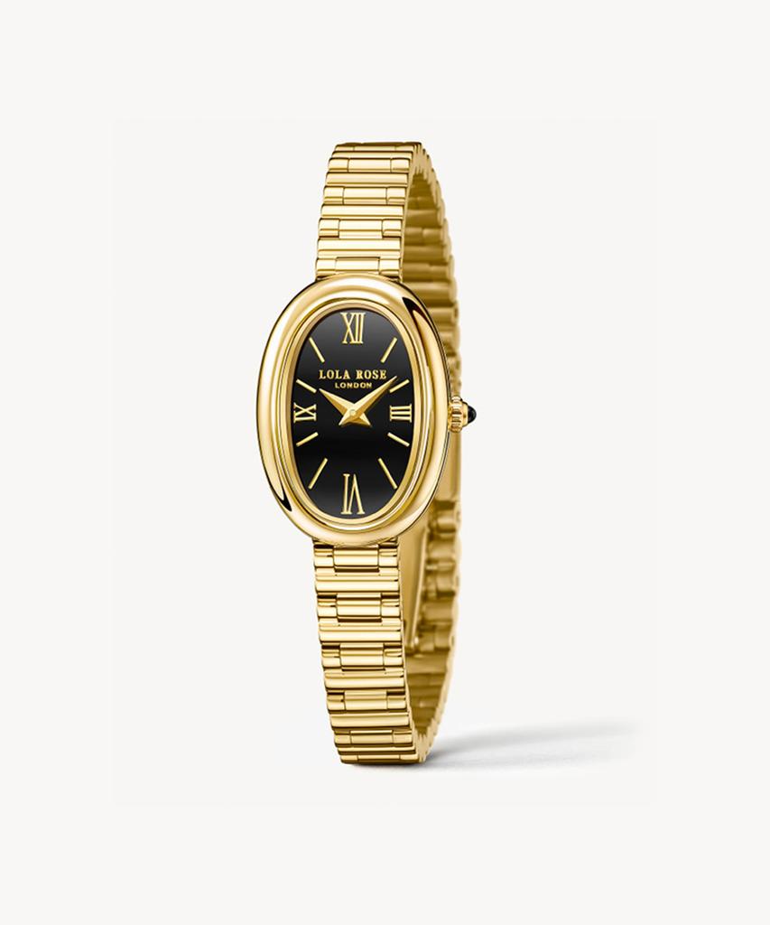 Lollalojeu Mirror Black Onyx Oval Women'S Wristwatch