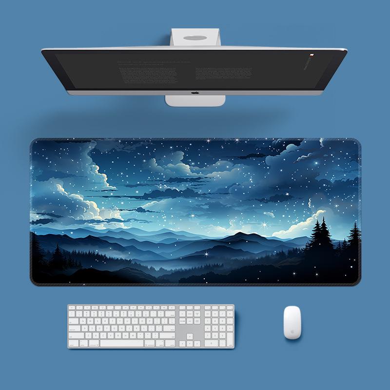 Extra Large Washable Mouse Pad - Aurora Landscape & Sunset Clouds Design, Thickened for Office and Gaming Desks