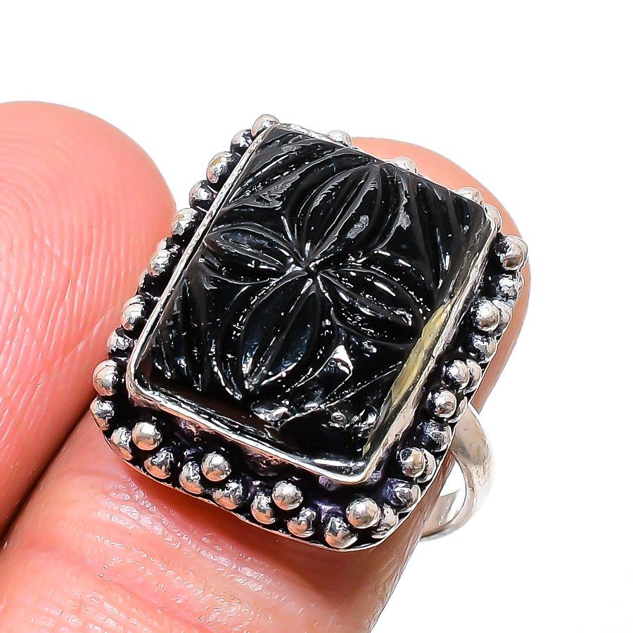 Камбаба Яшма Ручная Работа Серебро 925 Ювелирное Кольцо Размер 8 Z2S55