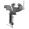 Bench Vise 360 Degree Rotating Cast Steel Small Clamp On Table Vise for Woodworking Jewelry Making