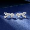 Серьги-бантики с полными бриллиантами, женские серьги с легкой роскошью, индивидуальностью и темпераментом, премиальные, изящные ушные украшения