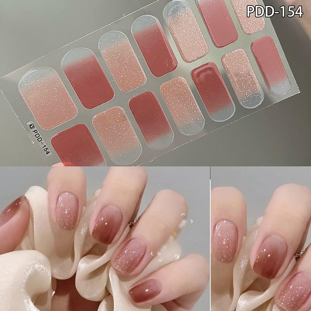 Floristic Nail Patch 14Strips Nail Art Stickers Gel Nail Stickers DIY Nail Art Making