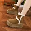 Fashion Thick-soled Snow Boots Women Winter New Midtube Plus Fleece Non-slip Warm Cotton Boots All Match Inside Elevating Women's Shoes