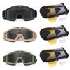Tactical Protective Goggles 3 Lens Windproof Dustproof Shooting Motocross Motorcycle Mountaineering Glasses Safe CS Game Glasses