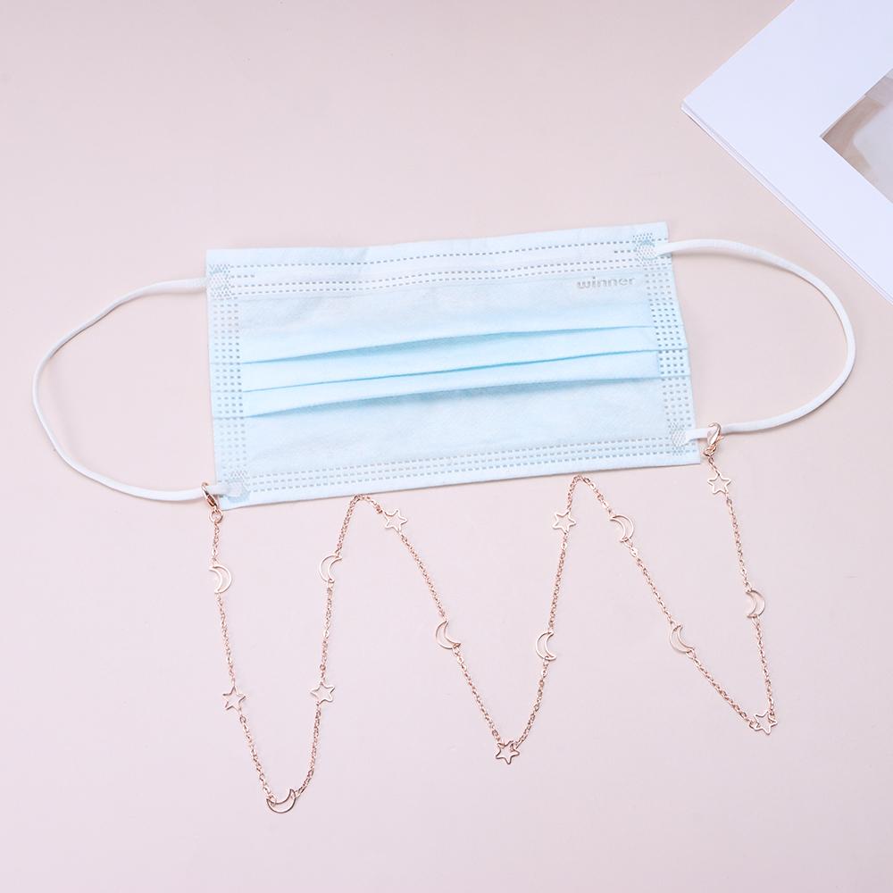 Women Girl Star Moon Anti-lost Mask Lanyards Punk Jewelry Sunglasses Chain Alloy Eyeglasses Chains