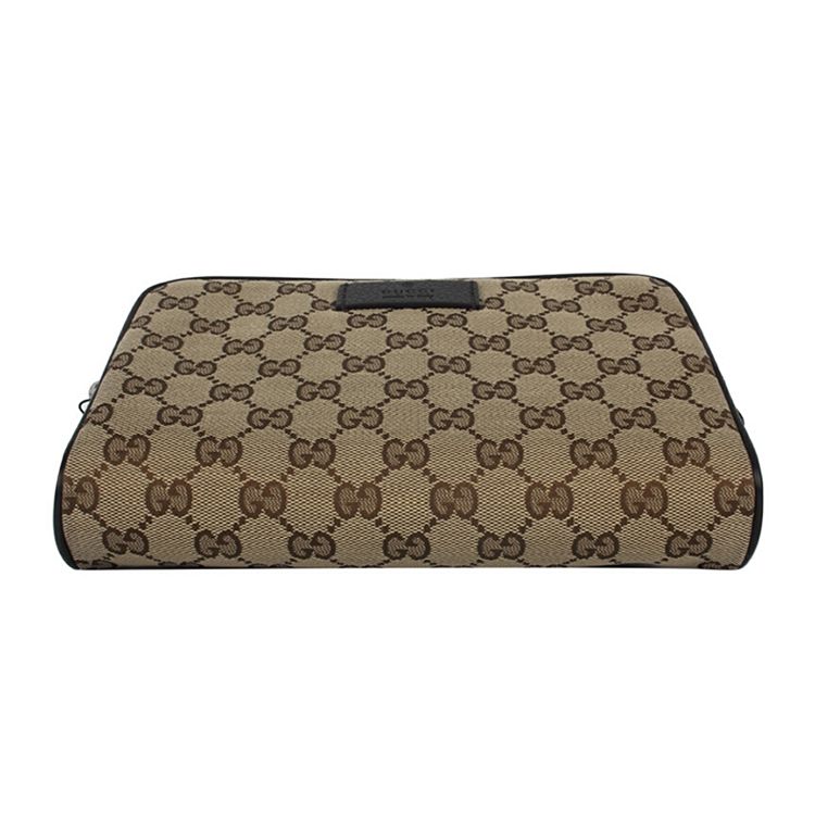 Gucci Поясная сумка GG Supreme Бежевый/Черный Унисекс Сумки Коричневый 449174-KY9KN-9886