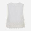 Thursday Island Flower Embroidery Mesh Sleeveless Blouse T264mbl283w