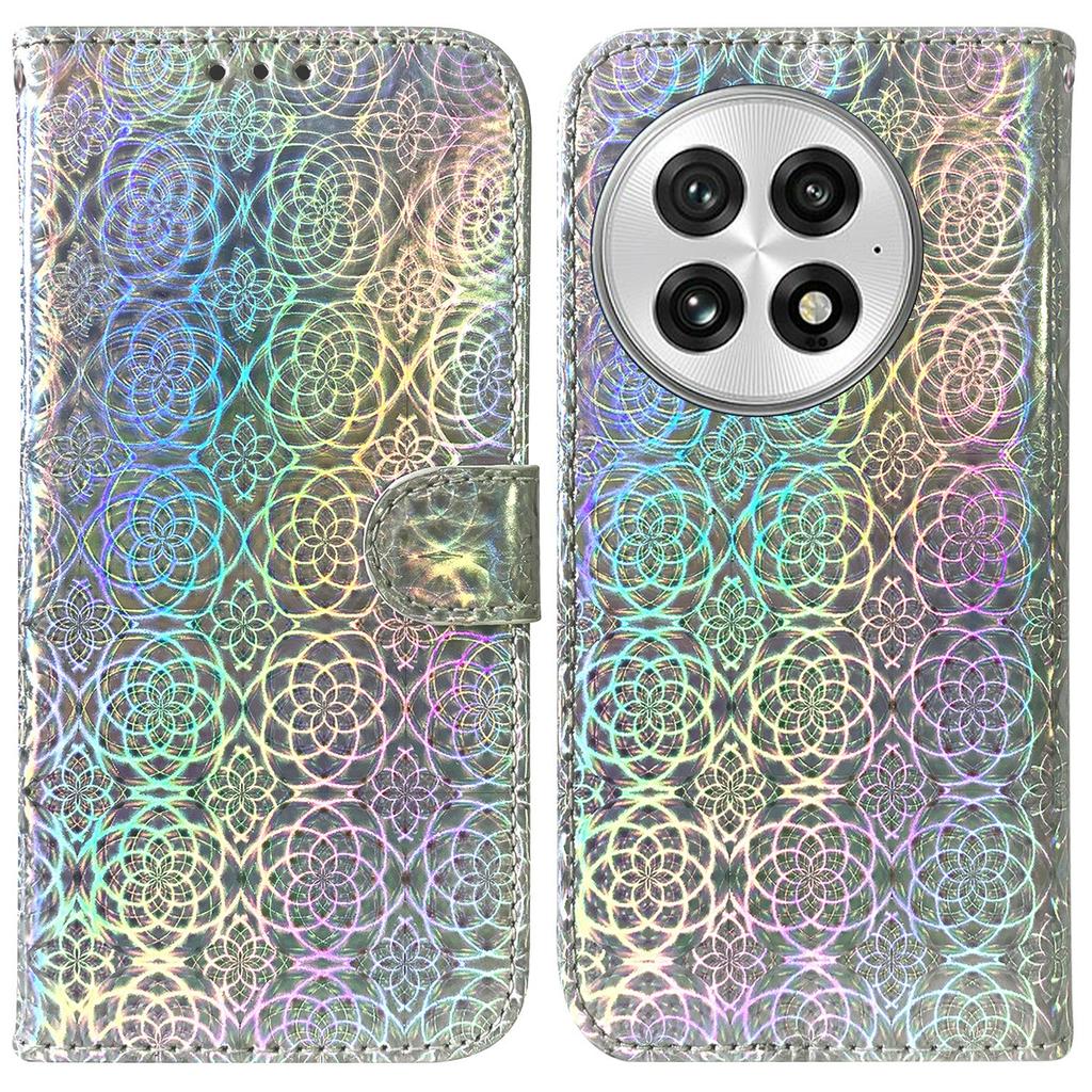 For OnePlus 13 Stand Case Dazzling Flower Leather Phone Cover