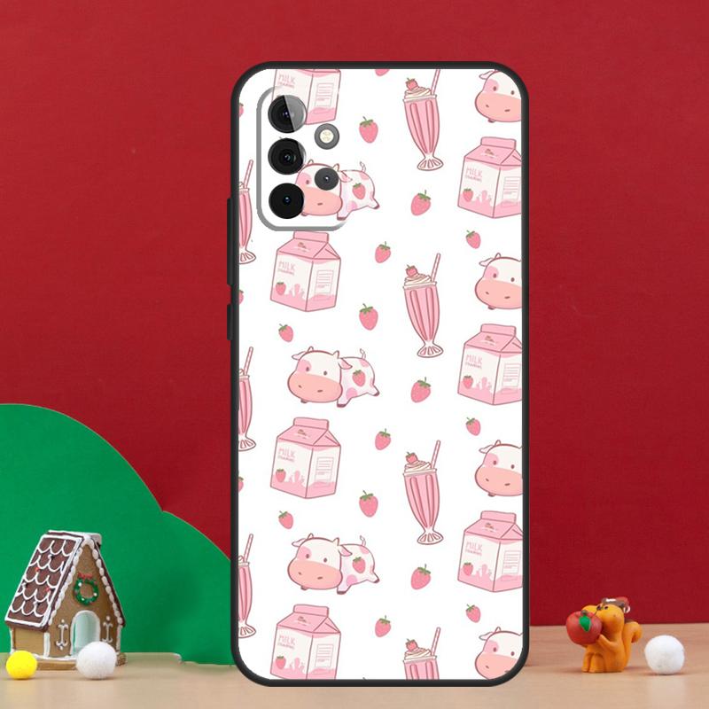 Милый кейс 'Клубничное молоко' для Samsung Galaxy A56 A33 A13 A36 A23 A52 A32 A12 A54 A34 A14 A16 A53 A15 A35 A55 A17