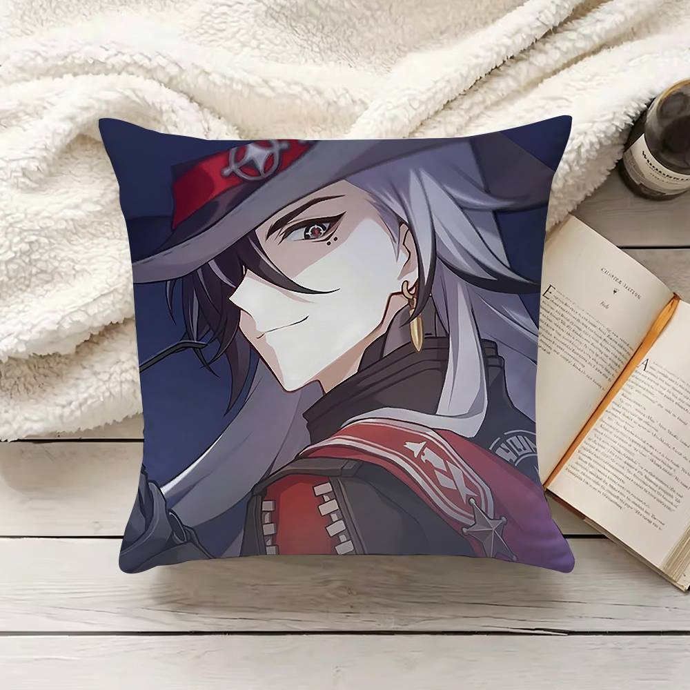 Cartoon HHonkaiStar RRail BBoothill Various Sizes Square Pillow Case For Car Home Bedchamber Decor