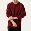 Men's High-End Round Neck Knit Sweater - Black & Red, Warm Autumn/Winter Inner Wear, In Stock with Tags