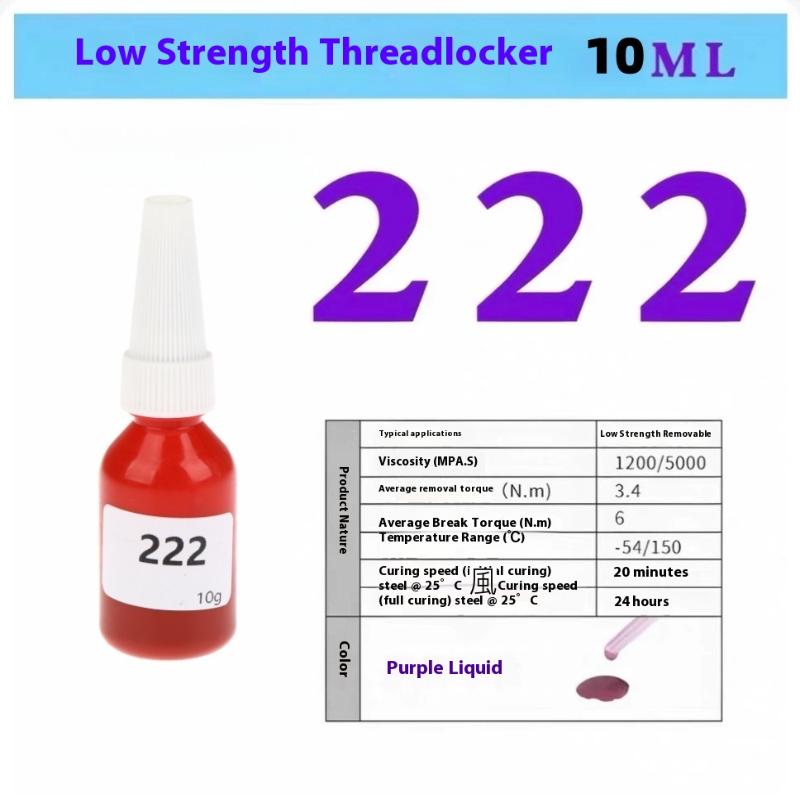 1 шт. Фиксатор резьбы Анаэробный отверждаемый металлический клей Фиксатор резьбы 222/242/243/262/263 Фиксатор гаек-болтов Клей для винтов