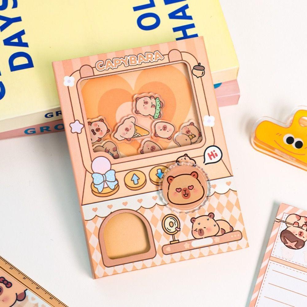 Gashapon Mahines Small Notepad Shaking Square Writing Pad Portable Capybara Notebook  Student